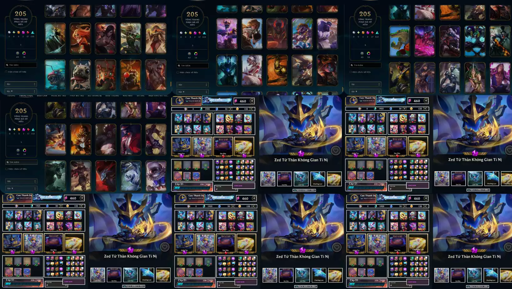 Ảnh ZED TỬ THẦN KHÔNG GIAN  TRISTANA PHÁO THỦ PENGU  CHƯỞNG TIỂU LONG NỘ - HÀNG HIỆU  LOL 205 SKIN